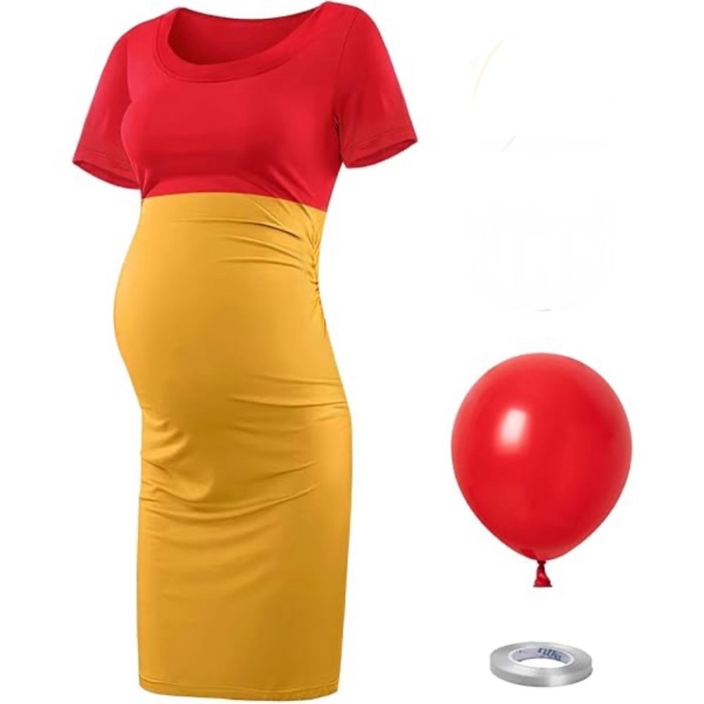 NWOT Winnie the Pooh Maternity dress costume with 🎈